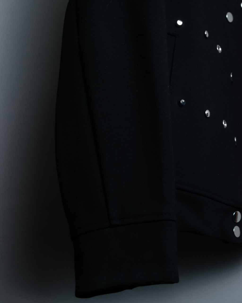 Slimy Thick Fabric Studded Short Jacket