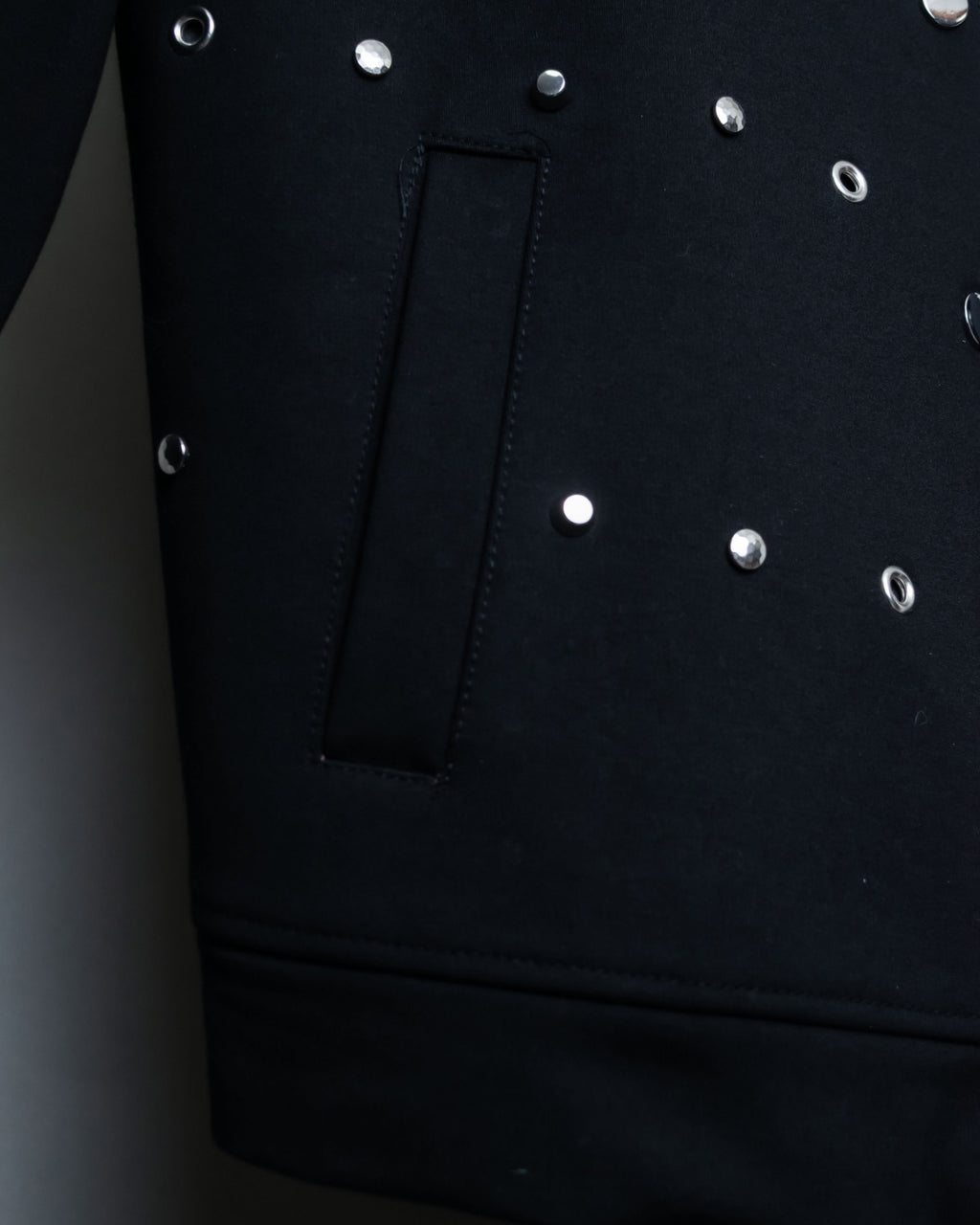 Slimy Thick Fabric Studded Short Jacket