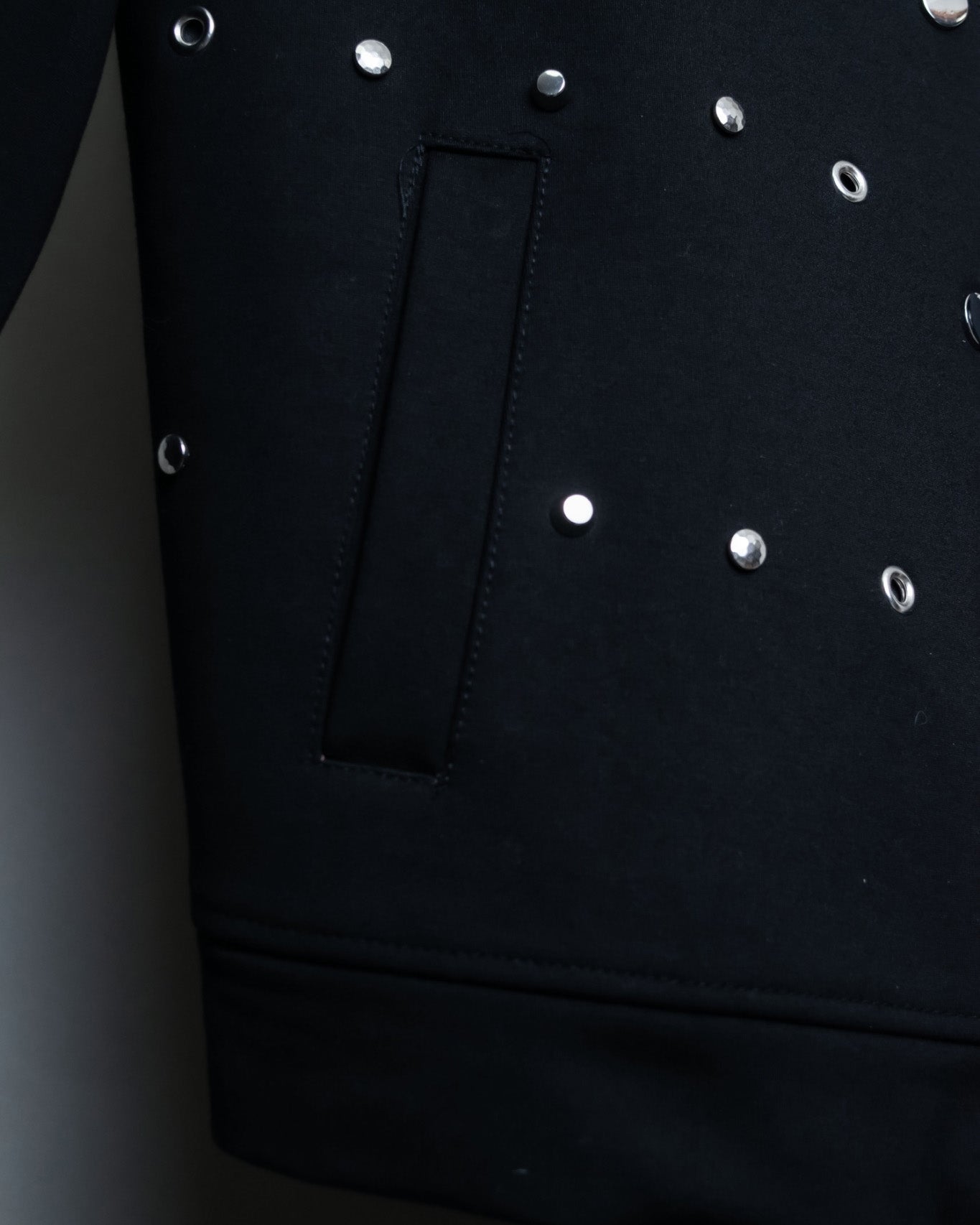 Slimy Thick Fabric Studded Short Jacket