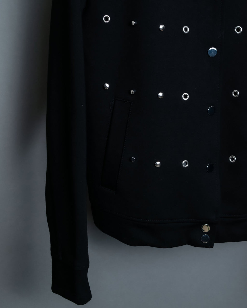 Slimy Thick Fabric Studded Short Jacket