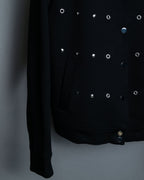 Slimy Thick Fabric Studded Short Jacket