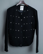 Slimy Thick Fabric Studded Short Jacket