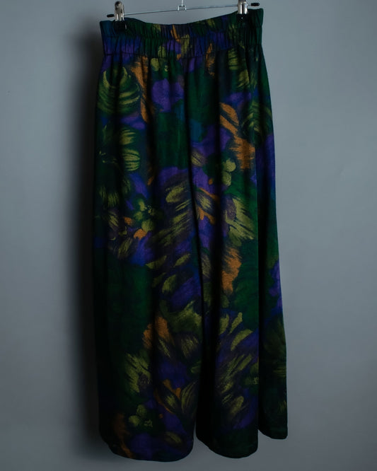 Tropical Pattern Skirt Pants