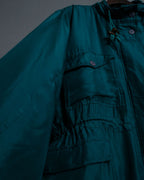 "MOOD SPECIAL" Silk 100% Spring Waist Squeeze Gimmick Stand Collar Jacket