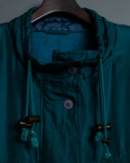 "MOOD SPECIAL" Silk 100% Spring Waist Squeeze Gimmick Stand Collar Jacket