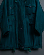 "MOOD SPECIAL" Silk 100% Spring Waist Squeeze Gimmick Stand Collar Jacket