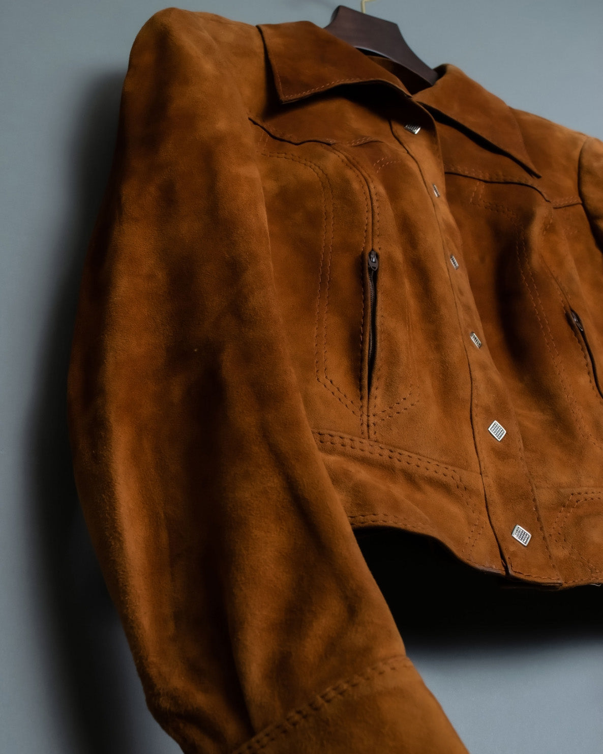 "MOOD SPECIAL" Suede Double Stitch Short Jacket