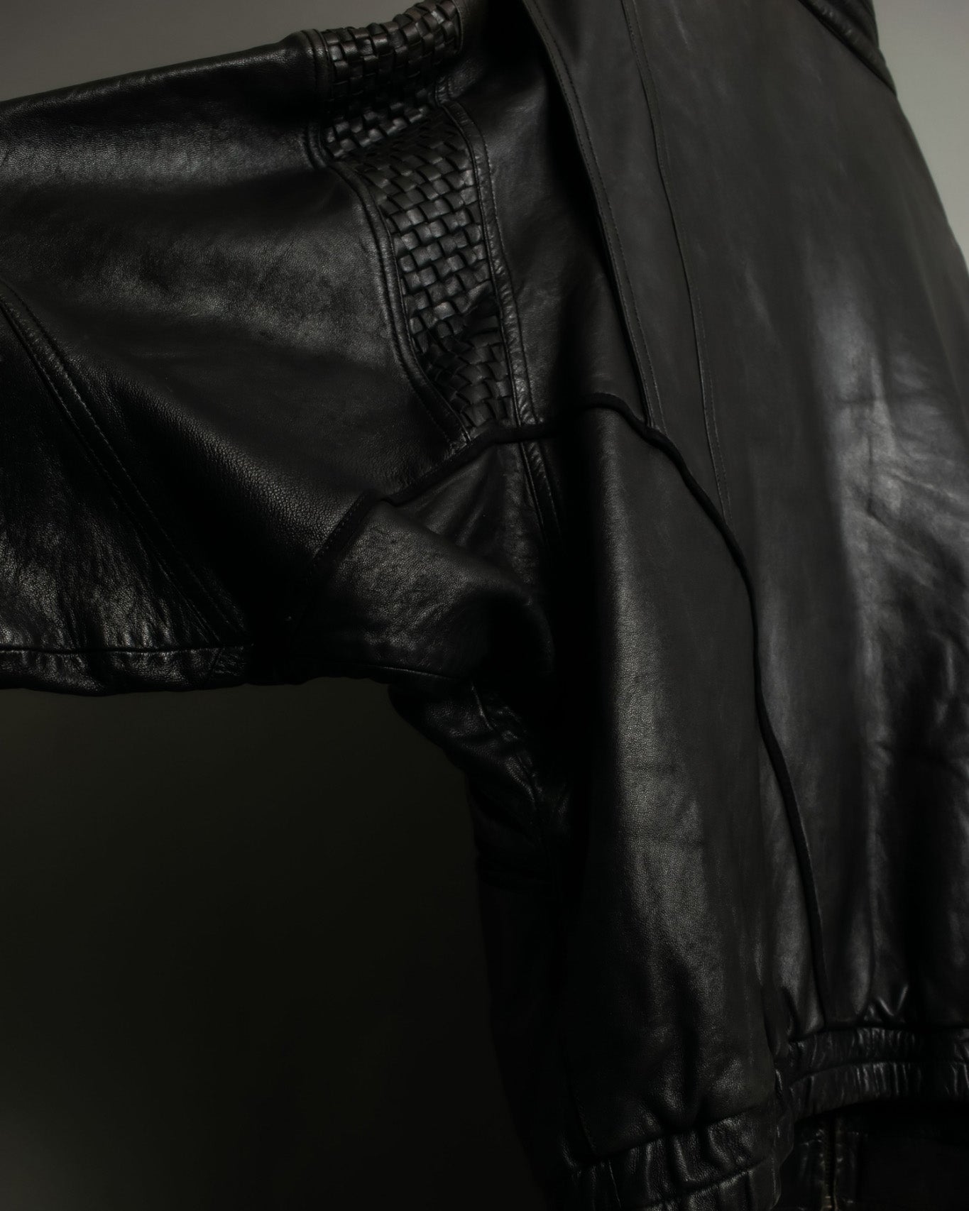 "PELLE PELLE" Leather Braid Double Back Jacket