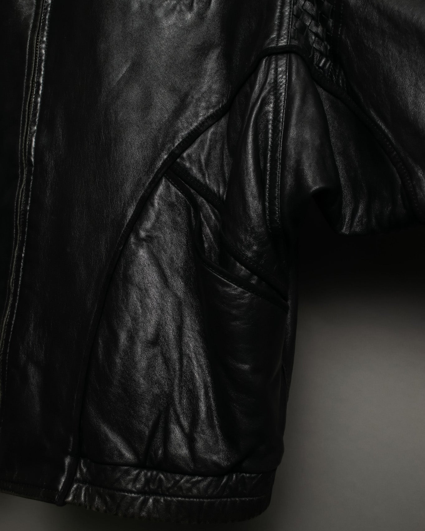 "PELLE PELLE" Leather Braid Double Back Jacket