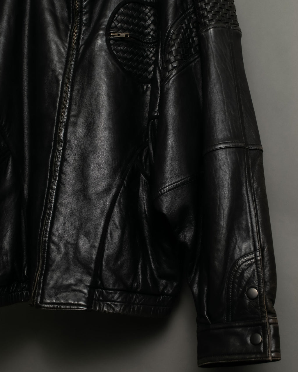 "PELLE PELLE" Leather Braid Double Back Jacket