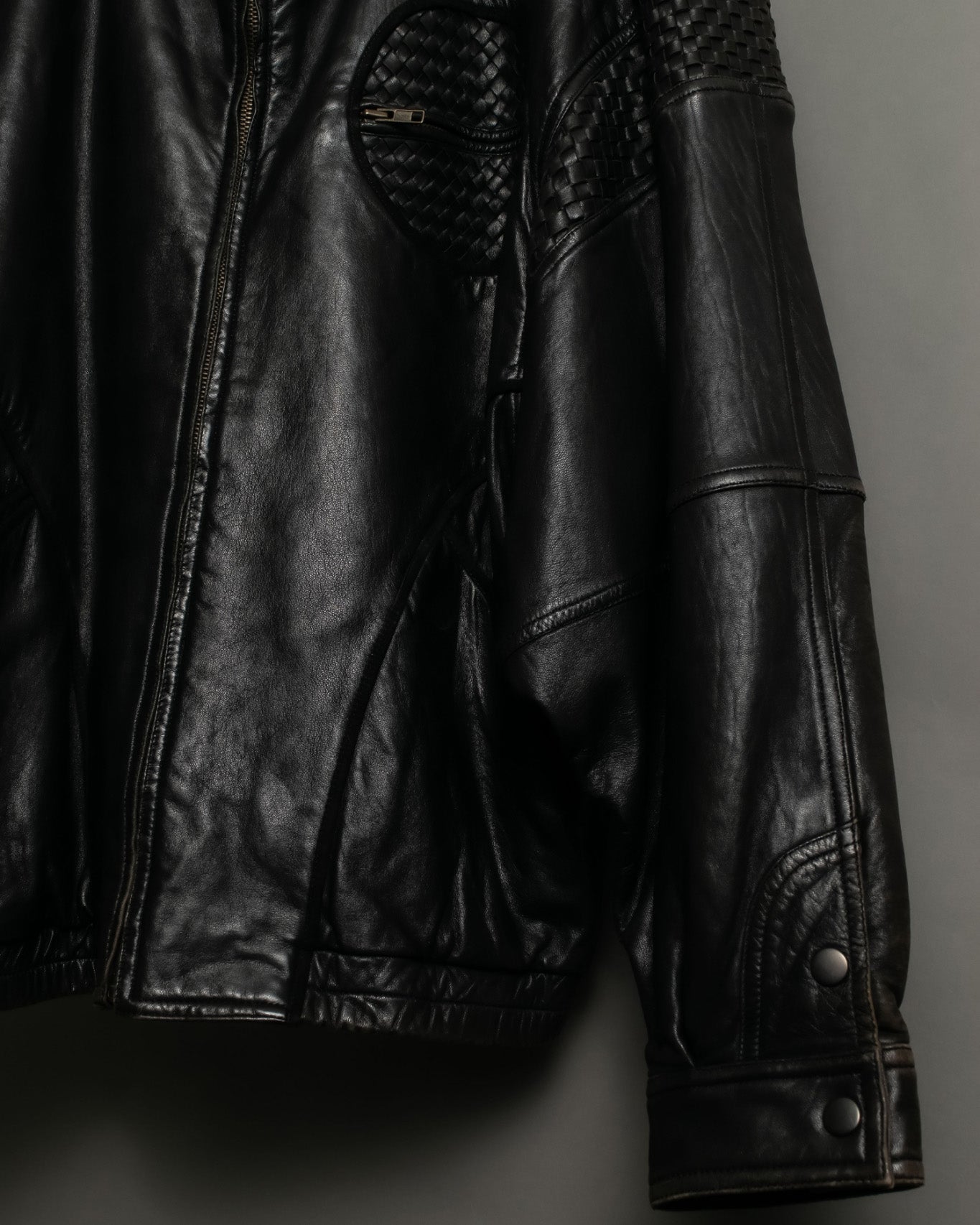 "PELLE PELLE" Leather Braid Double Back Jacket