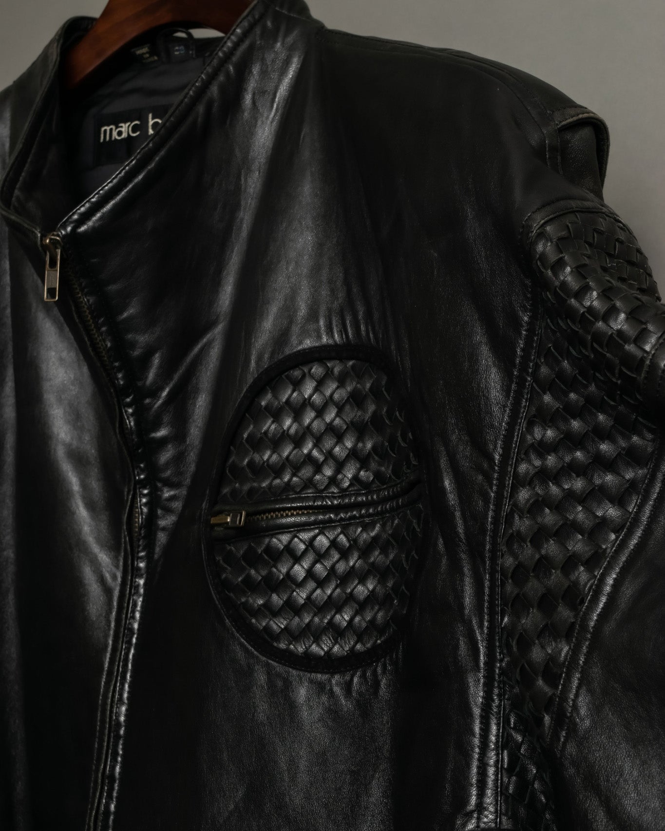 "PELLE PELLE" Leather Braid Double Back Jacket