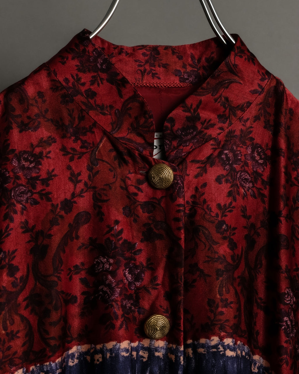 Glossy Mao Collar Long Length Dress Shirts