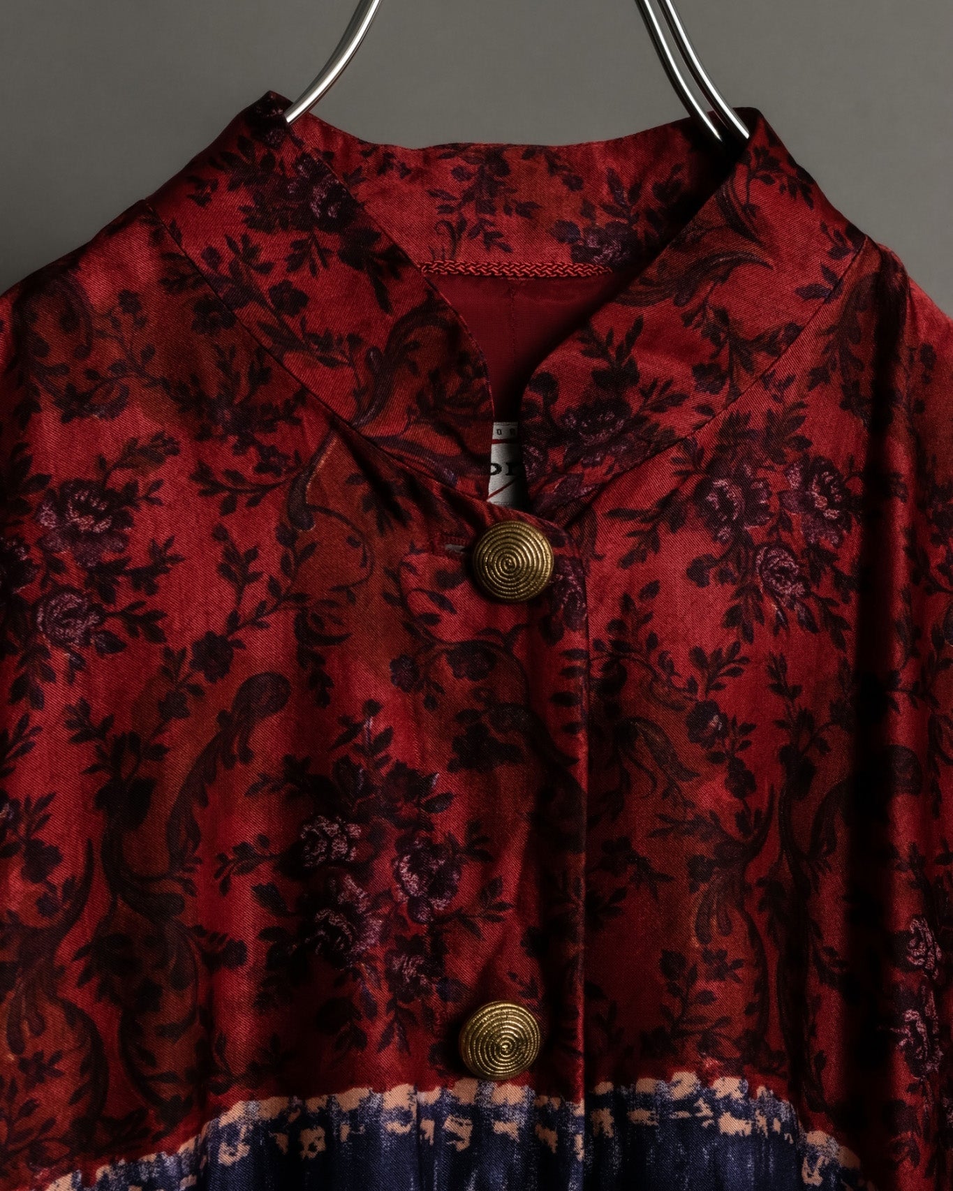 Glossy Mao Collar Long Length Dress Shirts