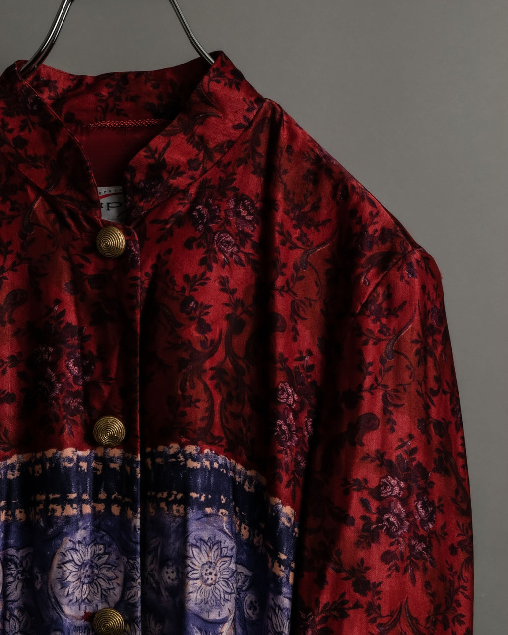 Glossy Mao Collar Long Length Dress Shirts