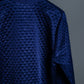 Glossy Deep Blue Quilted Long Tops