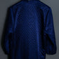 Glossy Deep Blue Quilted Long Tops
