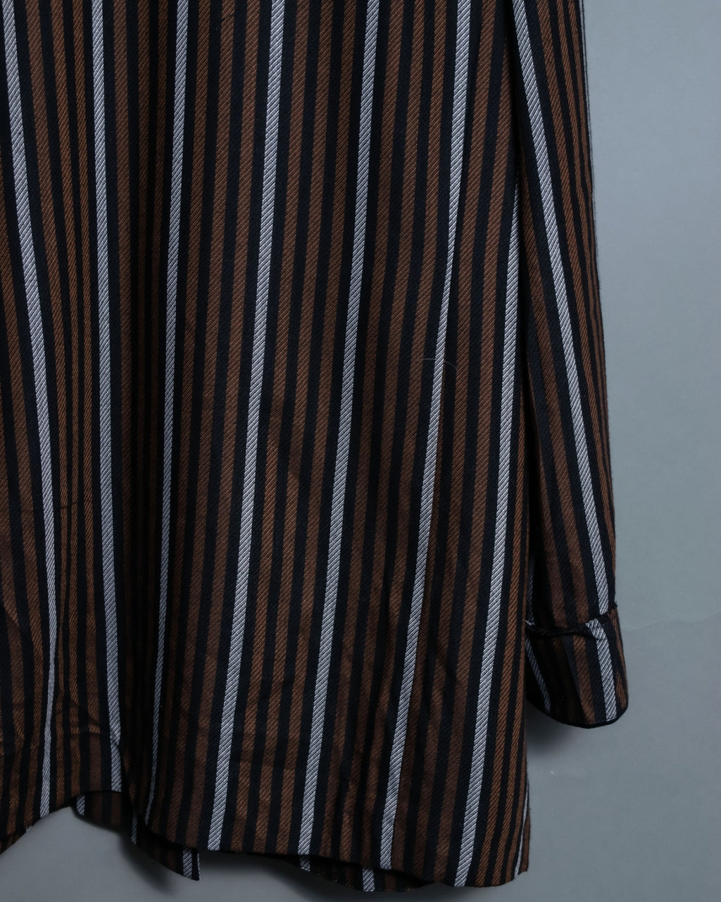 Multicolor Collar Velour Stripe Jacket Shirt