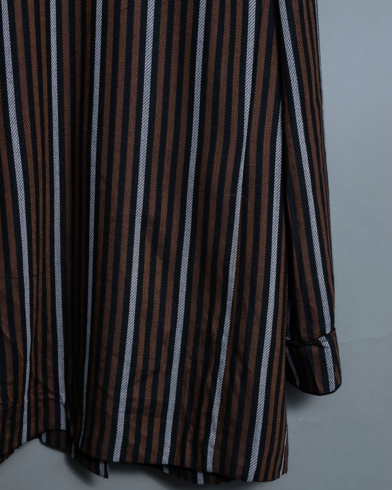 Multicolor Collar Velour Stripe Jacket Shirt