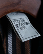 Multicolor Collar Velour Stripe Jacket Shirt