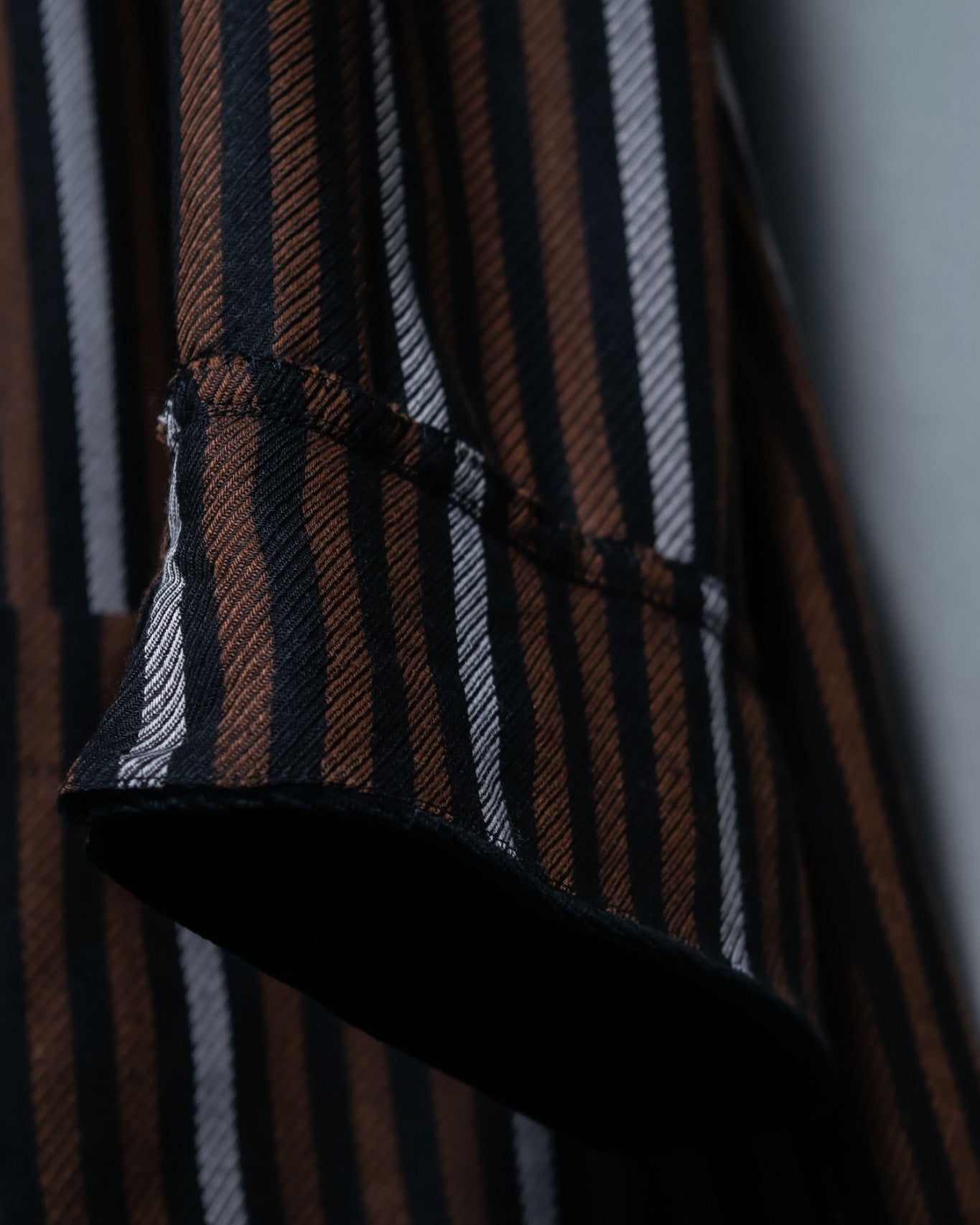 Multicolor Collar Velour Stripe Jacket Shirt