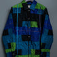 Patchwork blue green jacket