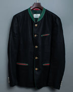 Black Chirorin Mao Collar Jacket
