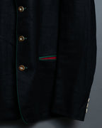 Black Chirorin Mao Collar Jacket