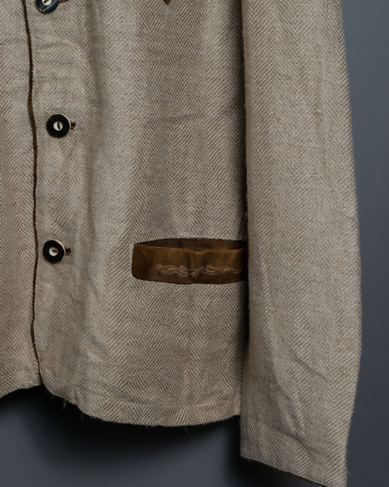 Suede cutback Tyrolean tailored jacket