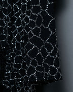 V-neck Net Sequin Design Top