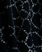 V-neck Net Sequin Design Top