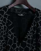 V-neck Net Sequin Design Top