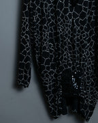 V-neck Net Sequin Design Top