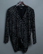 V-neck Net Sequin Design Top