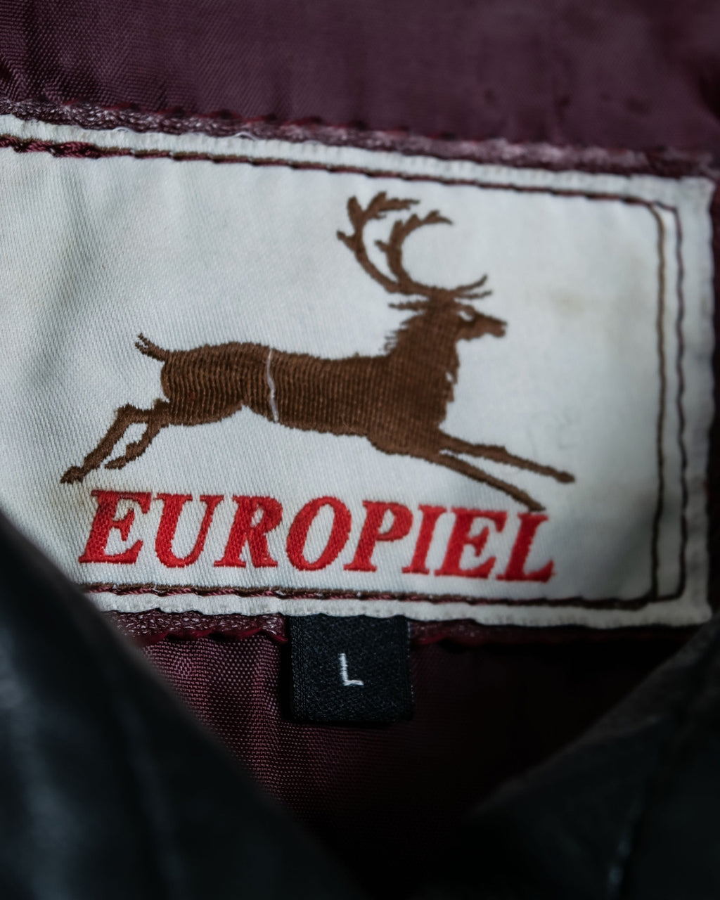 "MOOD SPECIAL" Stand Collar Black Line Jagged Leather Jacket