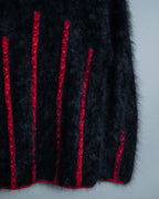 French Luxury Wool Red Line Short Knit