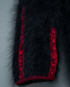 French Luxury Wool Red Line Short Knit