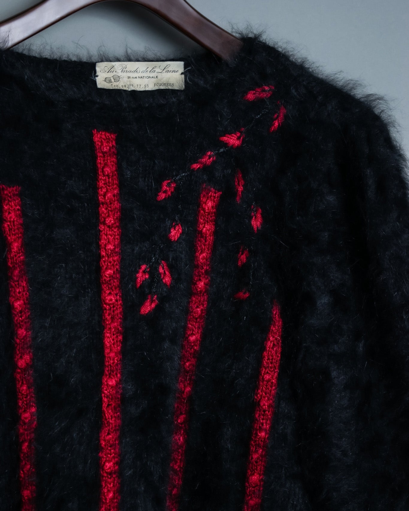 French Luxury Wool Red Line Short Knit