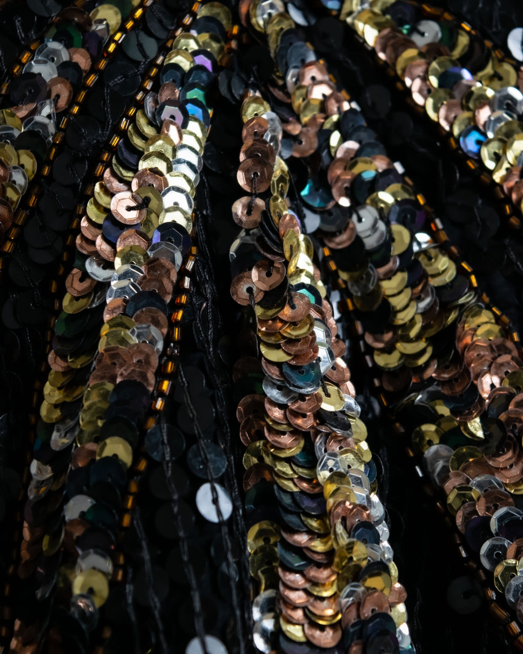 Black Sequin Short Sleeve Top