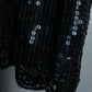 Black Sequin Short Sleeve Top