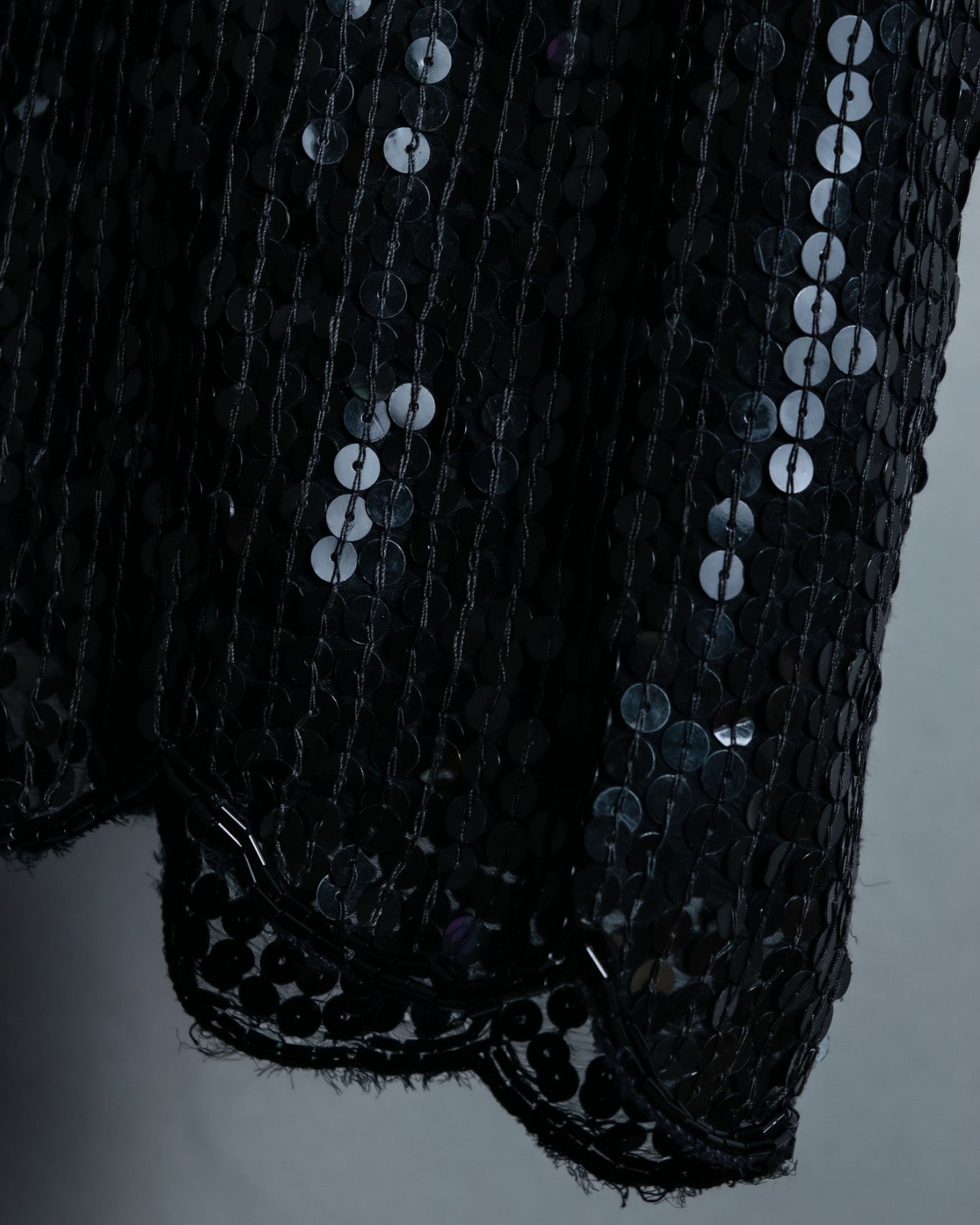 Black Sequin Short Sleeve Top