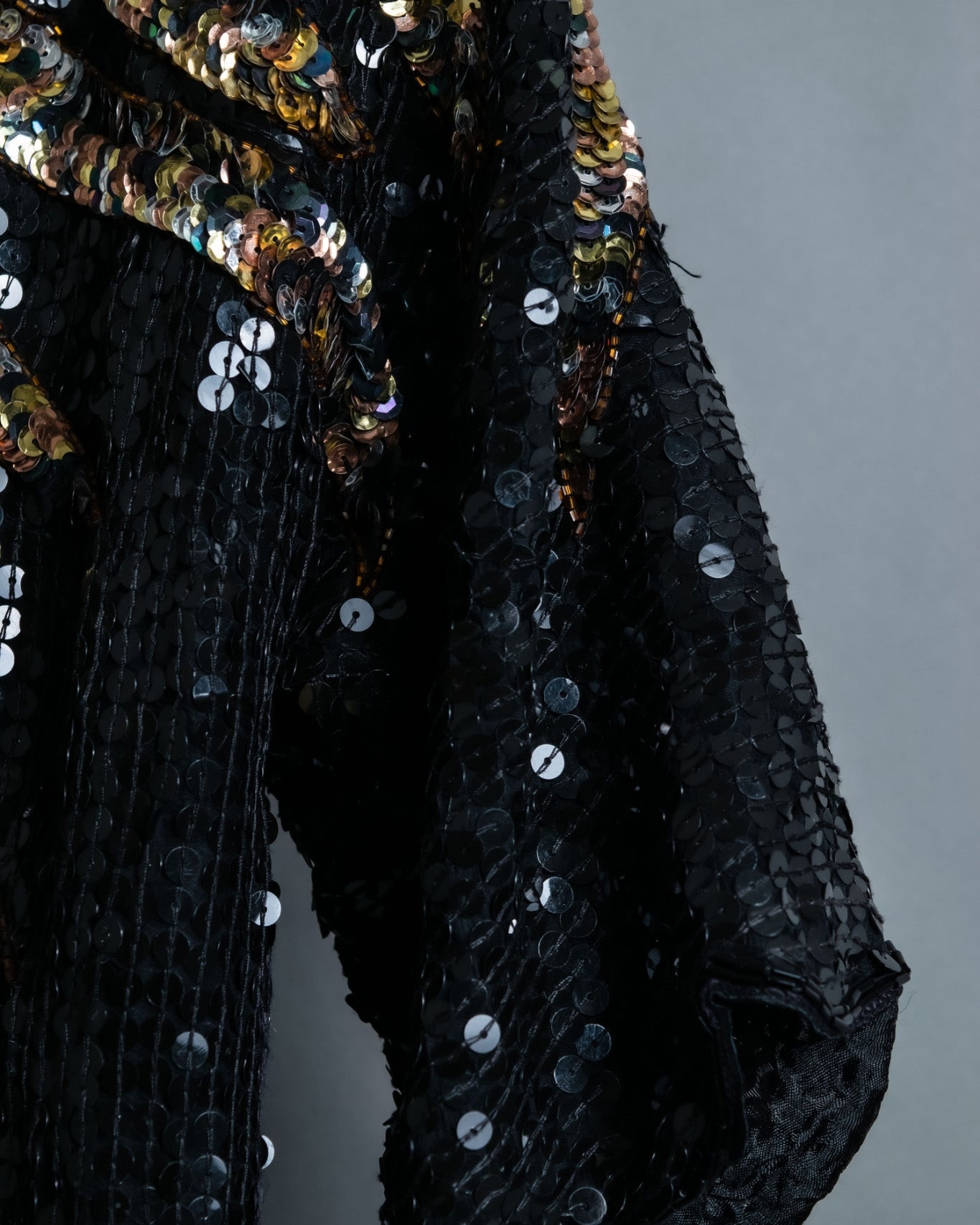 Black Sequin Short Sleeve Top