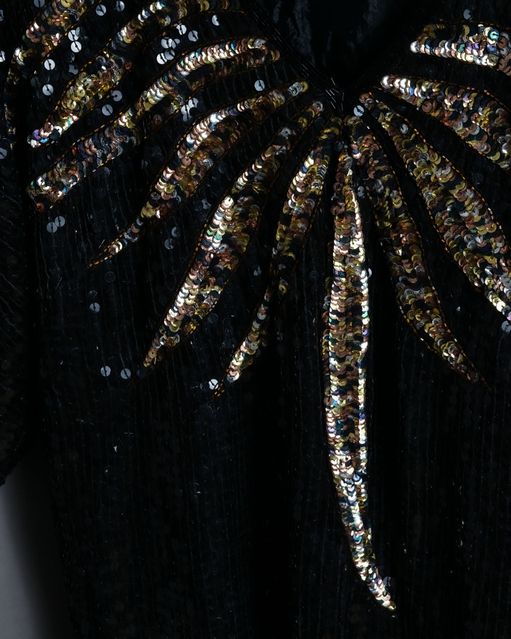 Black Sequin Short Sleeve Top