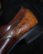 Crocodile Leather Switching Beautiful Shoes