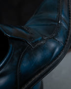 Natural Dull Deep Blue Leather Shoes