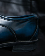 Natural Dull Deep Blue Leather Shoes