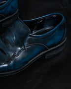 Natural Dull Deep Blue Leather Shoes