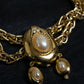 "GIVENCHY" Archive Double Gold Large Pearl Necklace
