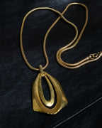 Double Structure Gold Square Necklace