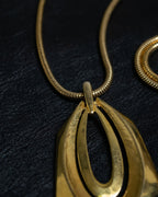 Double Structure Gold Square Necklace